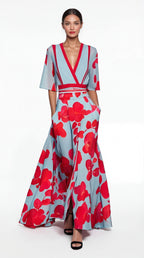 Valentina | Elegant Long Dress with Deep V-Neck